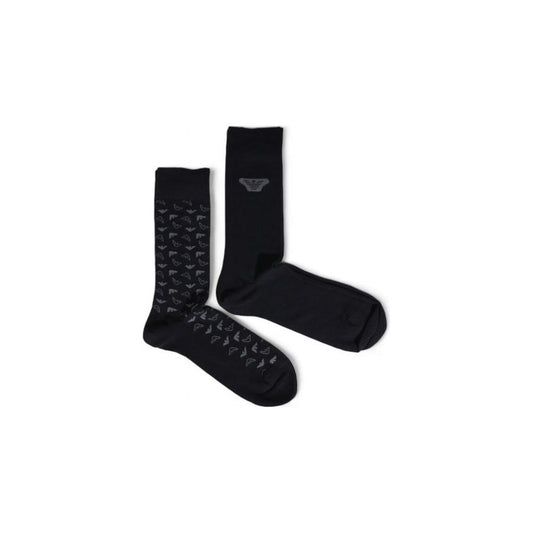 Emporio Armani Underwear Black Cotton Sock Emporio Armani Underwear Black