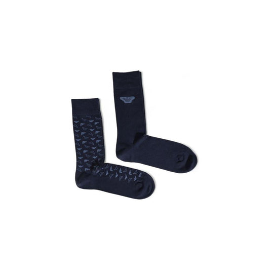 Emporio Armani Underwear Blue Cotton Sock Emporio Armani Underwear Dark Slate Gray