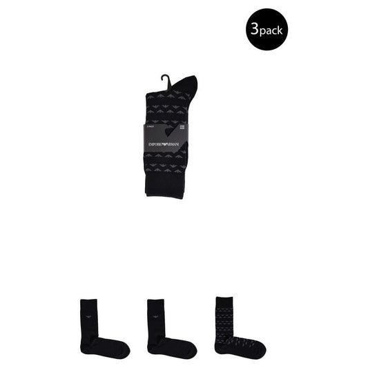 Emporio Armani Underwear Black Cotton Sock Emporio Armani Underwear Black