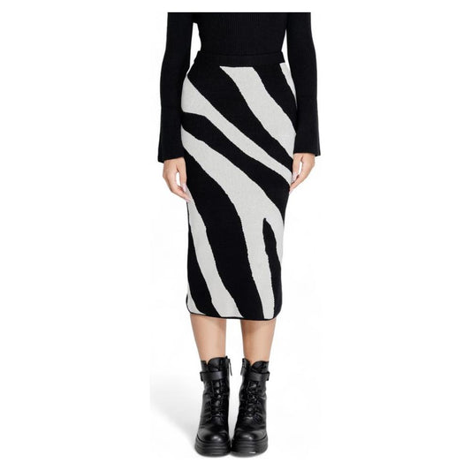 Vero Moda Black Viscose Skirt Vero Moda Light Gray