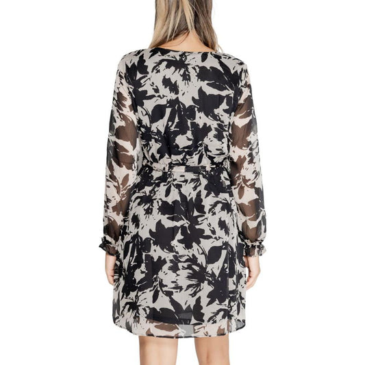 Jacqueline De Yong Black Recycled Polyester Dress Jacqueline De Yong Gray
