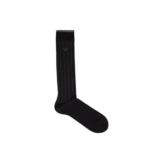 Emporio Armani Underwear Black Cotton Sock Emporio Armani Underwear Black