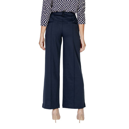 ICHI Blue Polyester Pant