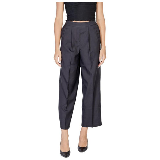 ICHI Black Polyester Jeans & Pant ICHI Dark Slate Gray