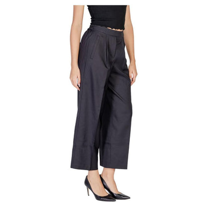 ICHI Black Polyester Pant