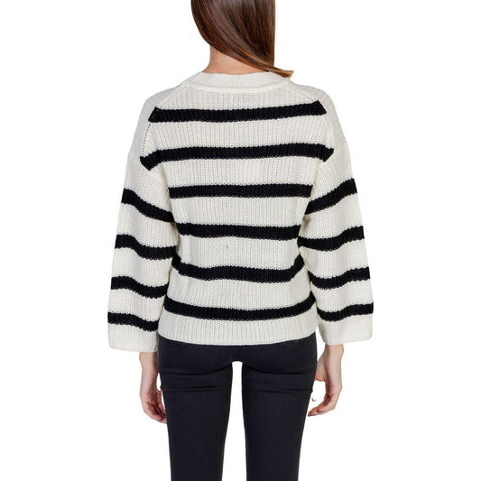 Jacqueline De Yong Cream Acrylic Sweater Jacqueline De Yong Light Gray