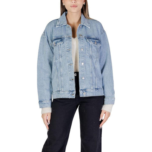 Vero Moda Light Blue Cotton Jackets & Coat Vero Moda Dark Gray