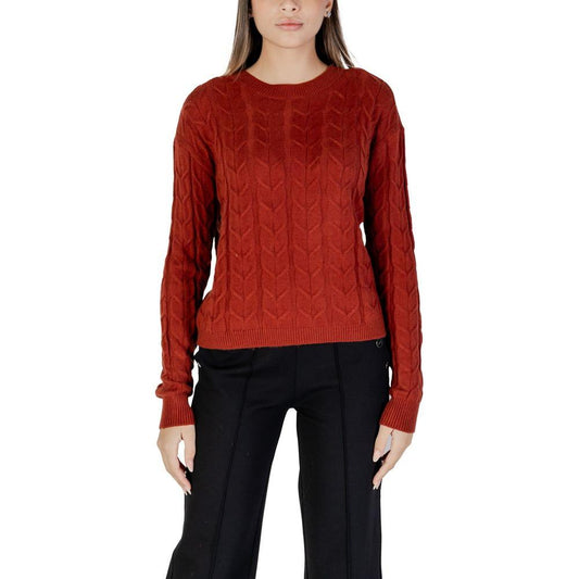 Vero Moda Red Viscose Sweater Vero Moda Brown