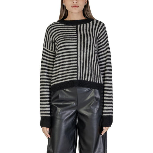 Vero Moda Black And White Recycled Polyester Sweater Vero Moda Dark Slate Gray