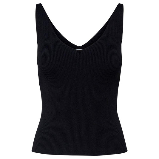 Jacqueline De Yong Black Viscose Tops & T-Shirt Jacqueline De Yong Black