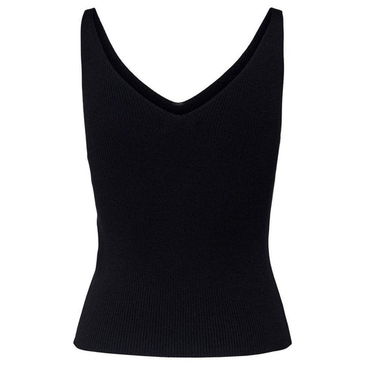 Jacqueline De Yong Black Viscose Tops & T-Shirt Jacqueline De Yong Black