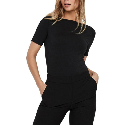 Vero Moda Black Viscose Tops & T-Shirt Vero Moda Black
