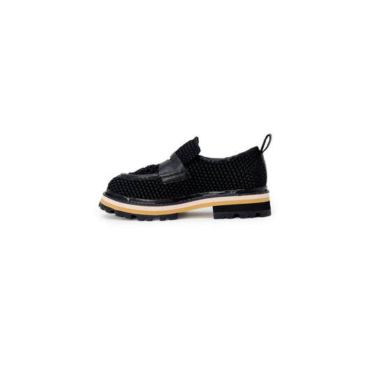 ASH Black Leather Flat Shoe ASH Light Gray