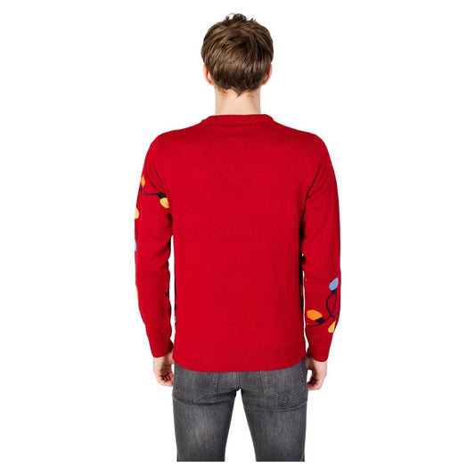 Only & Sons Red Acrylic Sweater Only & Sons Firebrick