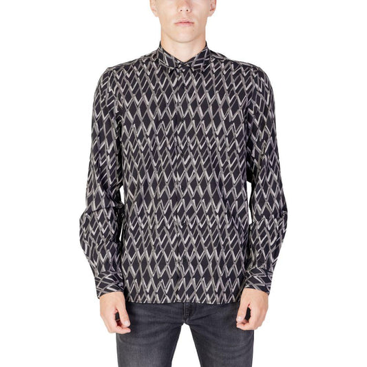 Antony Morato Black Cotton Shirt Antony Morato Dark Slate Gray