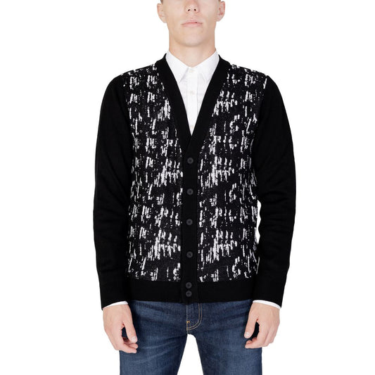 Antony Morato Black Wool Cardigan Antony Morato Light Gray
