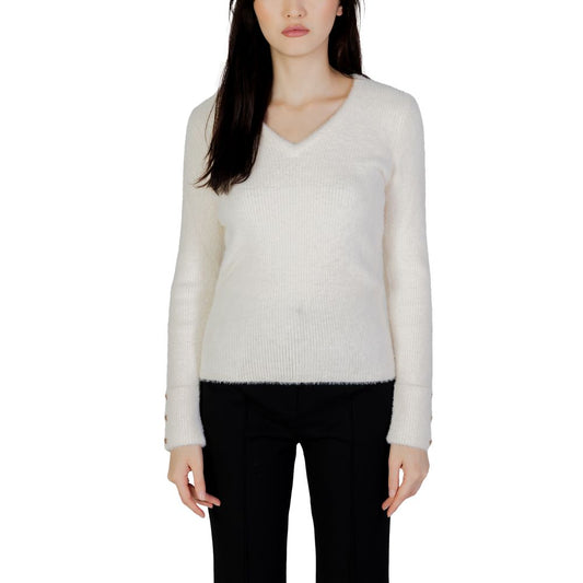 Morgan De Toi Cream Polyamide Sweater Morgan De Toi Black