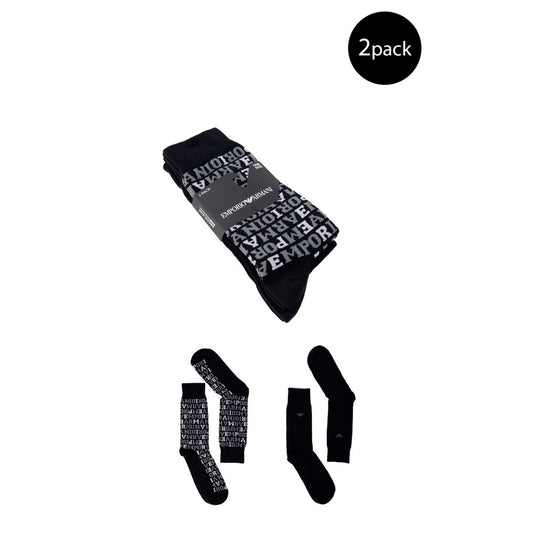 Emporio Armani Underwear Black Cotton Sock Emporio Armani Underwear Black