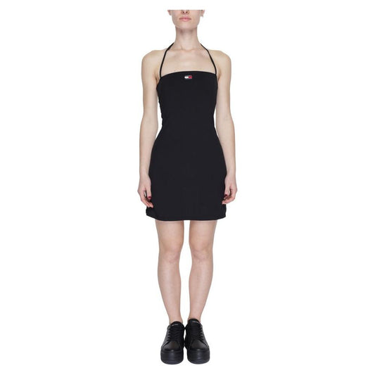 Tommy Hilfiger Jeans Black Recycled Polyester Dress Tommy Hilfiger Jeans Black