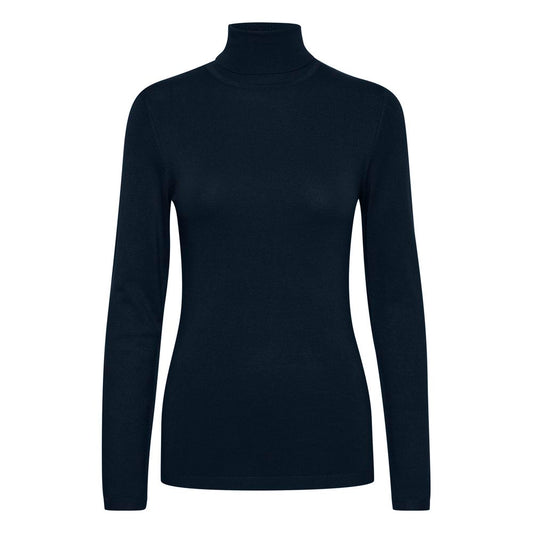 ICHI Blue Viscose Sweater ICHI Black