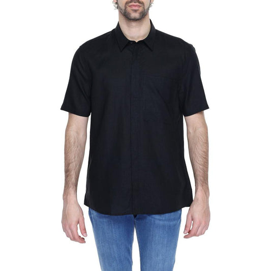 Antony Morato Black Linen Shirt Antony Morato Tan
