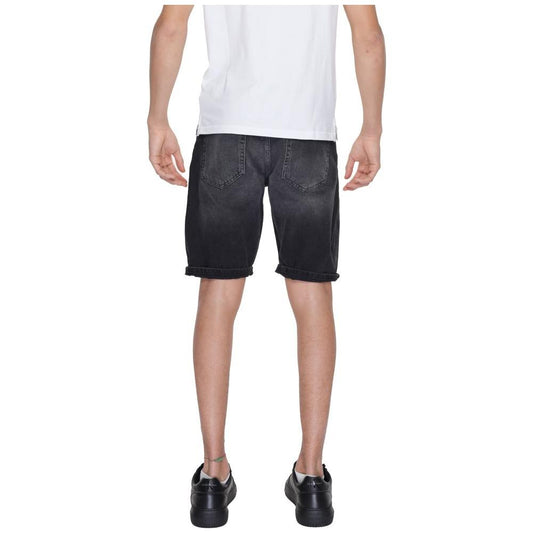 Antony Morato Black Cotton Short Antony Morato Dark Slate Gray