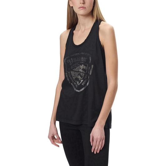 Blauer Black Cotton Tops & T-Shirt Blauer Tan