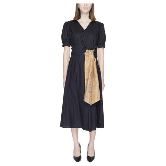 Alviero Martini Prima Classe Black Cotton Dress Alviero Martini Prima Classe Dark Slate Gray