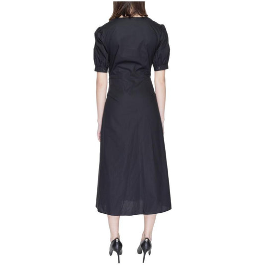 Alviero Martini Prima Classe Black Cotton Dress Alviero Martini Prima Classe Dark Slate Gray