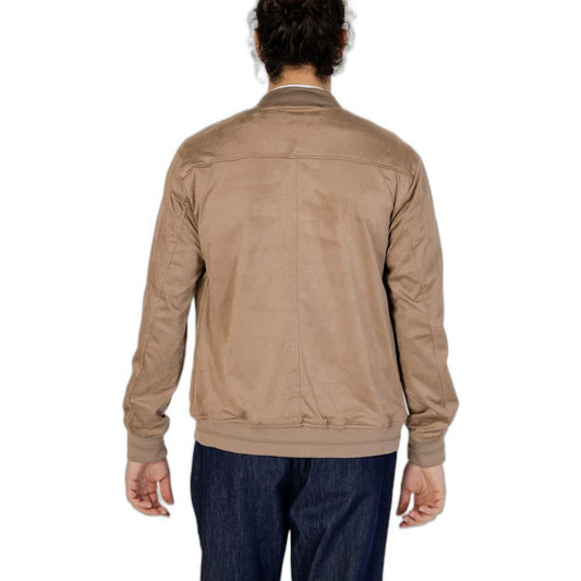 Hamaki-Ho Gray Polyester Jacket Hamaki-Ho Rosy Brown