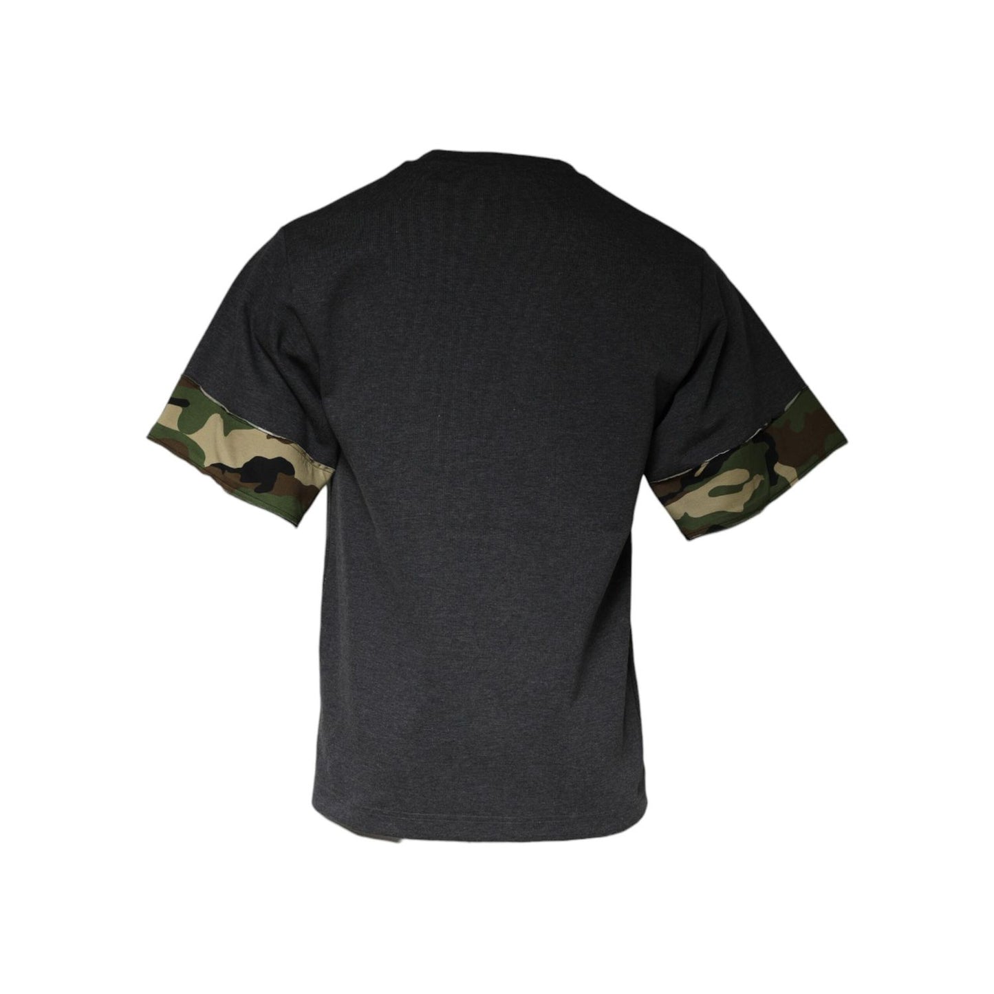Dolce & Gabbana Dark Gray Camouflage Crew Neck T-shirt
