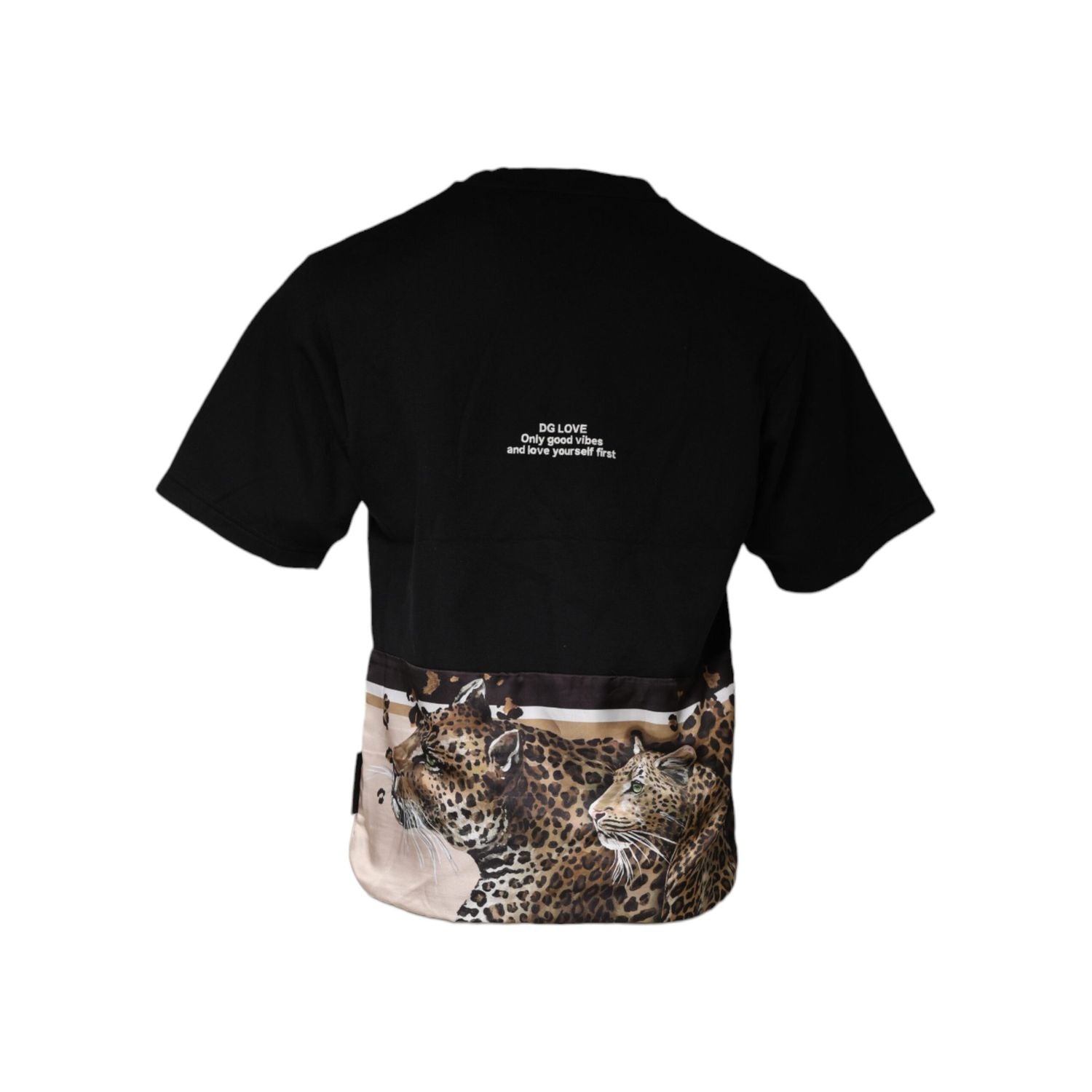 Dolce & Gabbana Black Leopard Cotton Short Sleeves T-shirt