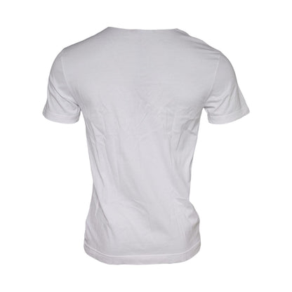 Dolce & Gabbana White Graphic Print Cotton Crew Neck T-shirt