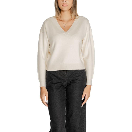 Vero Moda White Viscose Sweater Vero Moda Dark Slate Gray