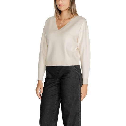 Vero Moda White Viscose Sweater Vero Moda Dark Slate Gray
