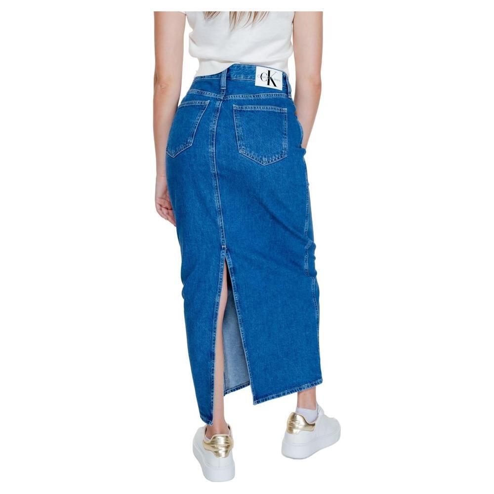 Calvin Klein Jeans Blue Cotton Skirt