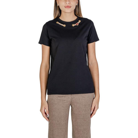 Alviero Martini Prima Classe Black Cotton Tops & T-Shirt Alviero Martini Prima Classe Rosy Brown