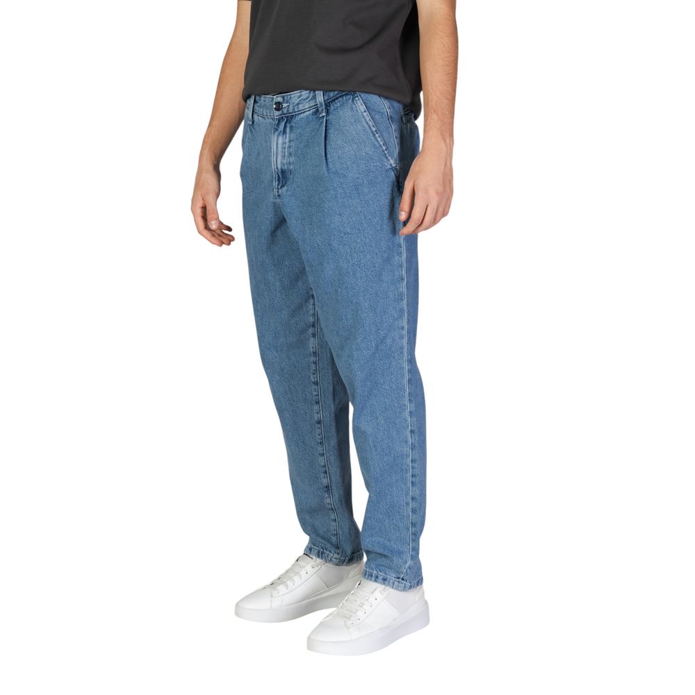 Jack Jones Blue Cotton Relaxed Fit Jeans