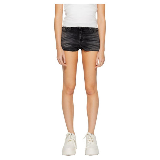 Tommy Hilfiger Jeans Black Recycled Cotton Short Tommy Hilfiger Jeans Tan