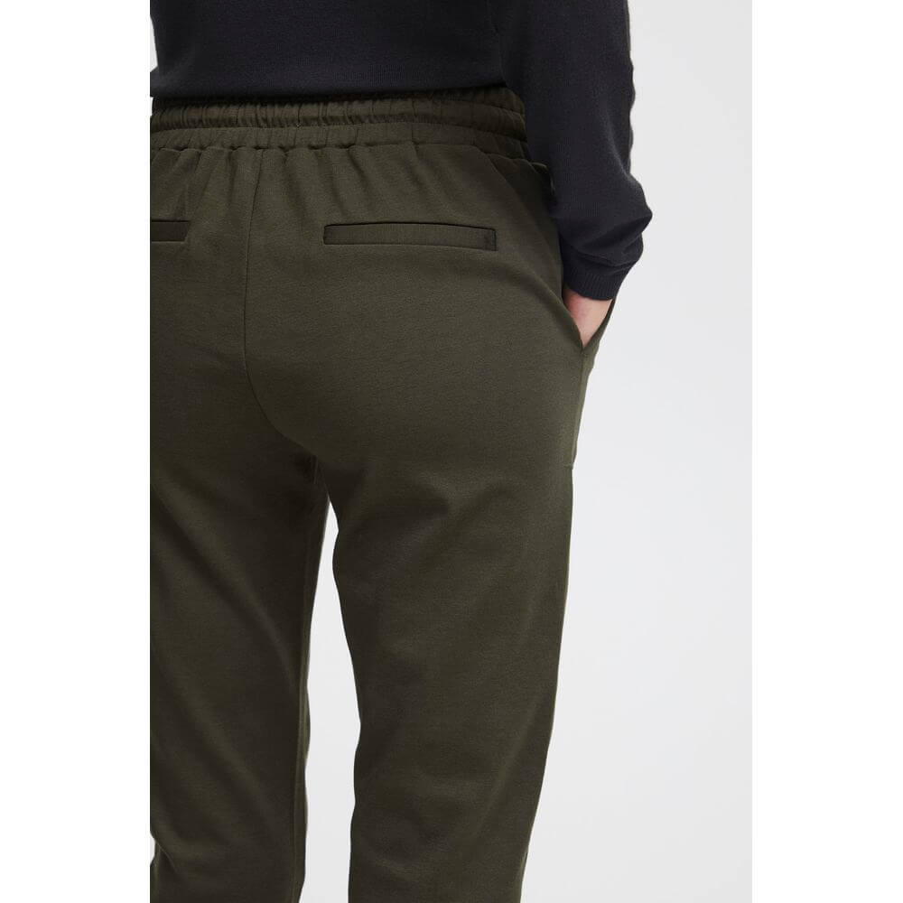 ICHI Green Polyester Pant