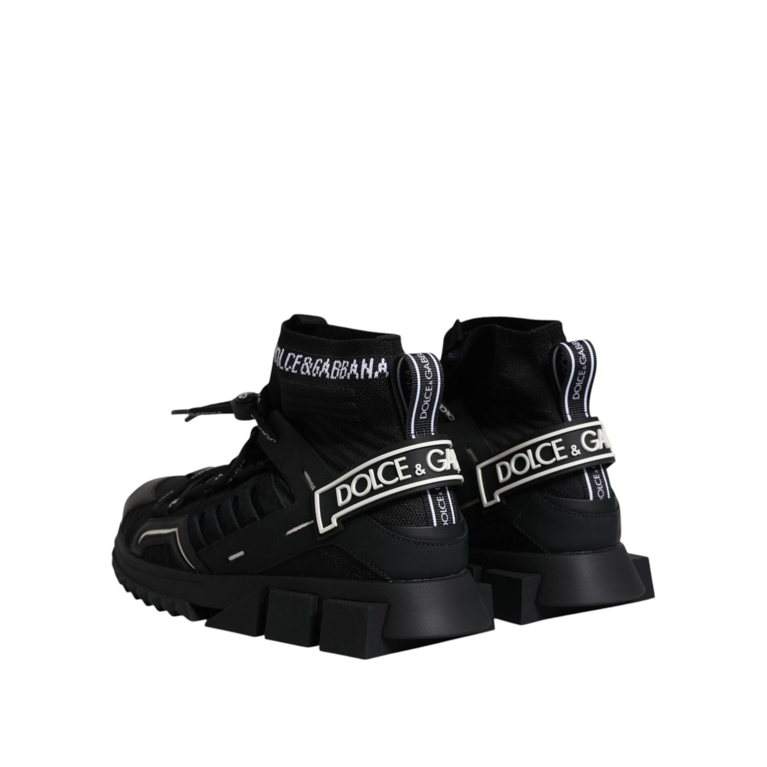 Dolce & Gabbana Black Sorrento Logo Men Sneakers Socks Shoes