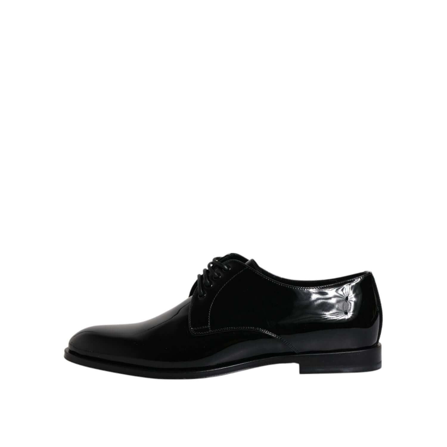Dolce & Gabbana Black Patent Leather Derby Formal Dress Shoes