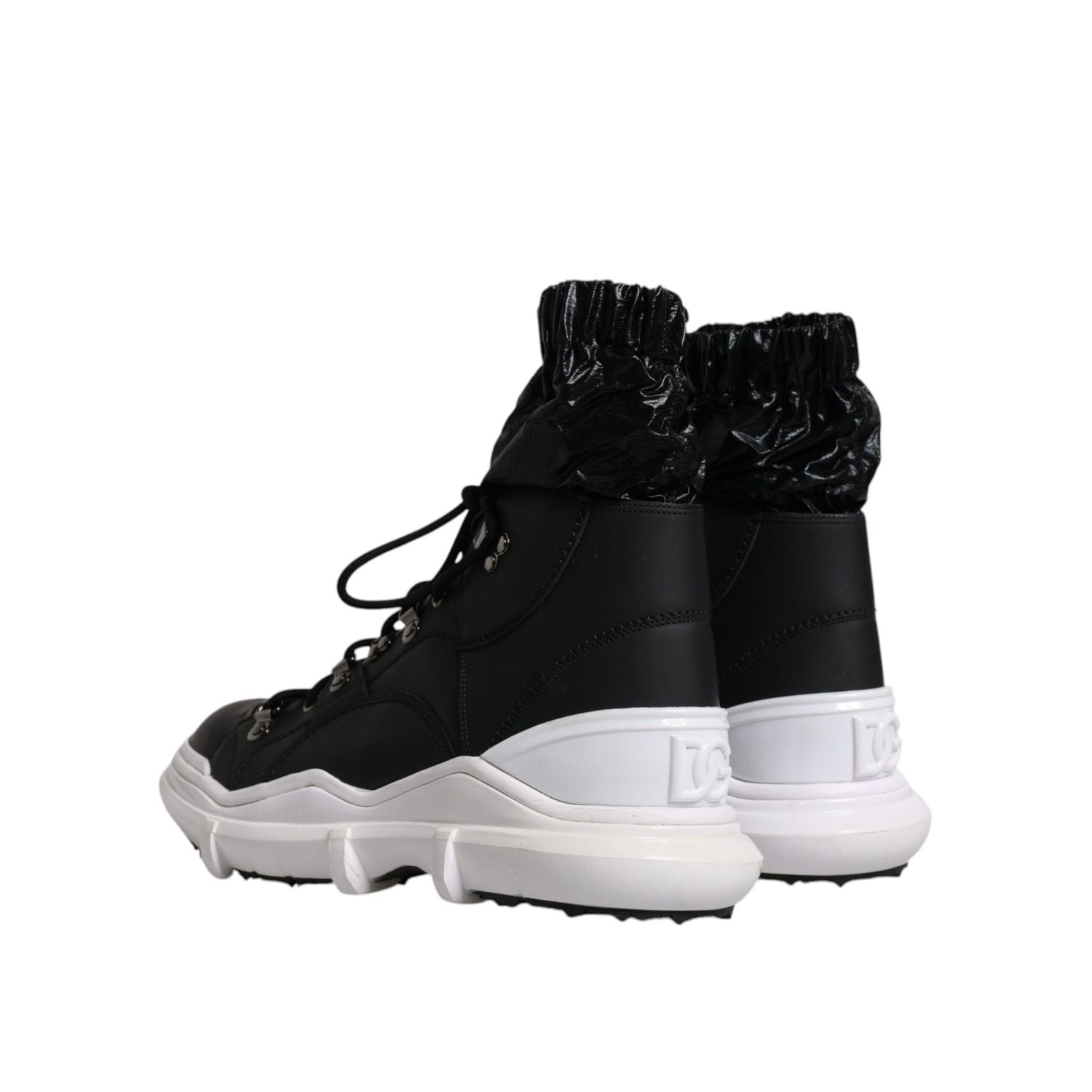 Dolce & Gabbana Black Nylon Galileo High Top Sneakers Shoes