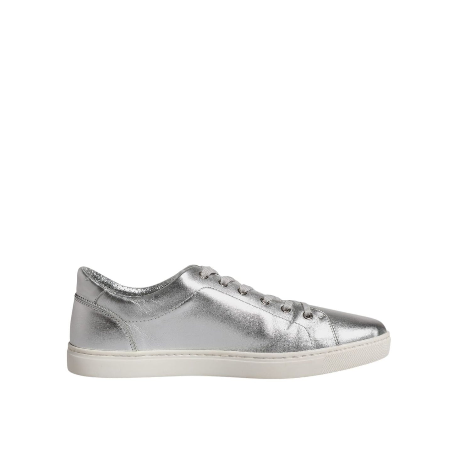 Dolce & Gabbana Silver London Low Top Leather Sneakers Shoes