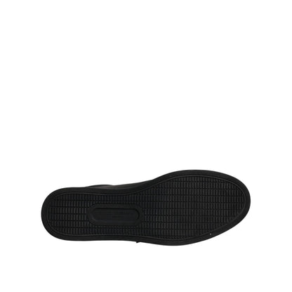 Dolce & Gabbana Black Leather London Heart Men Sneakers Shoes