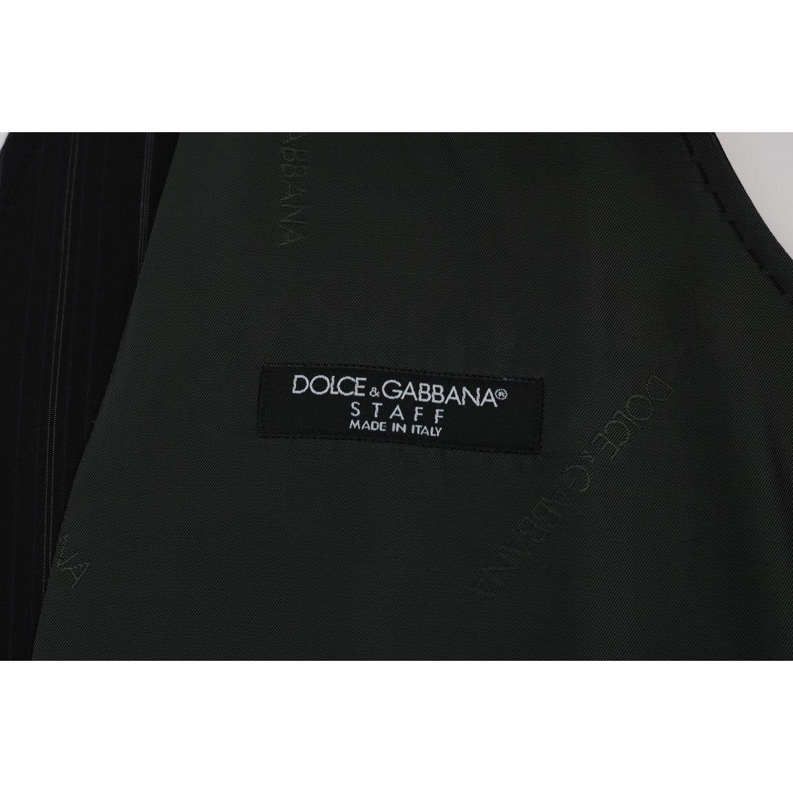 Dolce & Gabbana Black STAFF Cotton Striped Vest