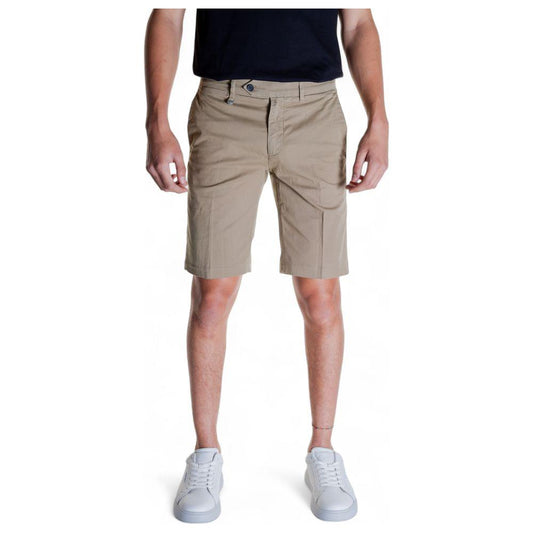 Antony Morato beige cotton shorts for men, featuring Bermuda style, 98% cotton and 2% elastane, perfect for summer wear.