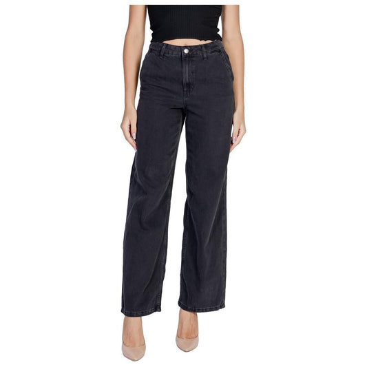 Jacqueline De Yong Black Cotton Jeans & Pant Jacqueline De Yong Dark Slate Gray