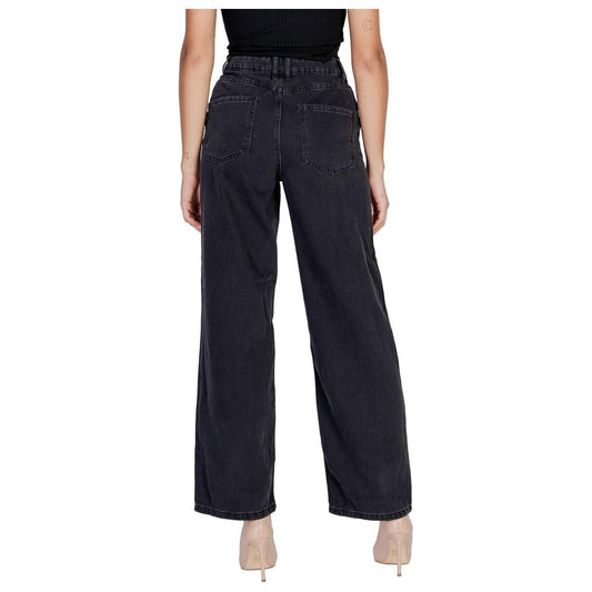 Jacqueline De Yong Black Cotton Jeans & Pant Jacqueline De Yong Dark Slate Gray