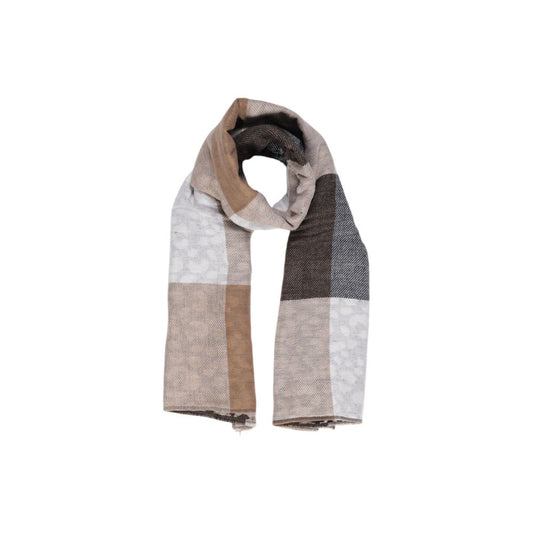Pieces Beige Recycled Polyester Scarf Pieces Dark Gray